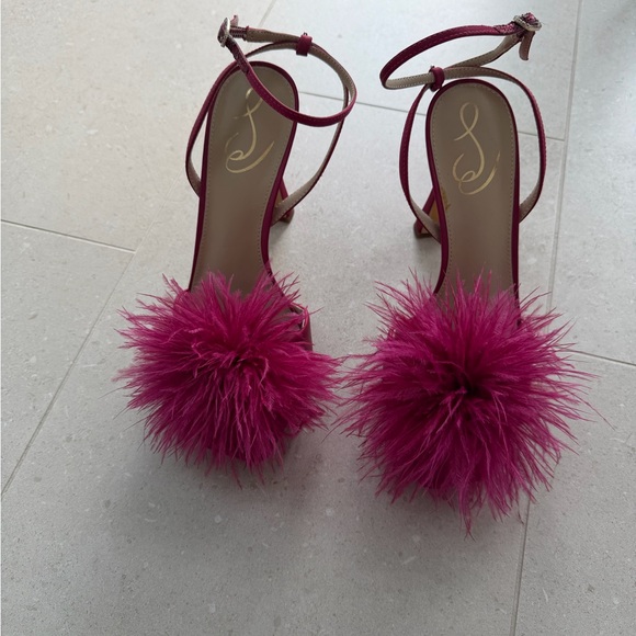 Sam Edelman Fuchsia Feathered Heels - Picture 2 of 7